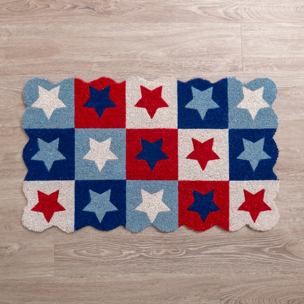 Patriotic Star Scalloped Doormat | Kirklands Home