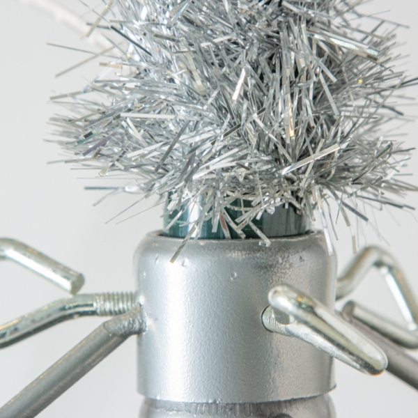 4 ft. Pre-Lit Silver Tinsel Christmas Tree