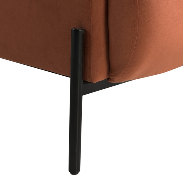 Rust Velvet Upholstered Knox Accent Chair