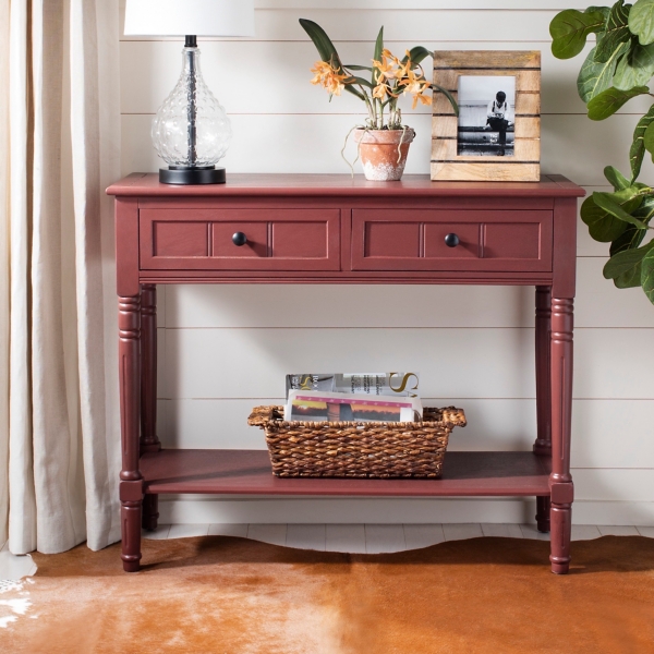 Warm Red 2-Drawer Samantha Console Table