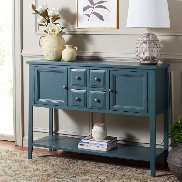 Slate Teal 4-Drawer Charlotte Sideboard