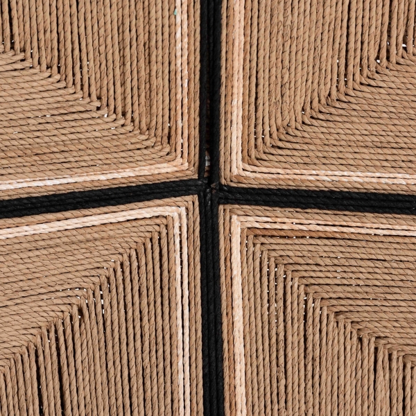 Natural Wood Woven Prita Bar Stools, Set of 2