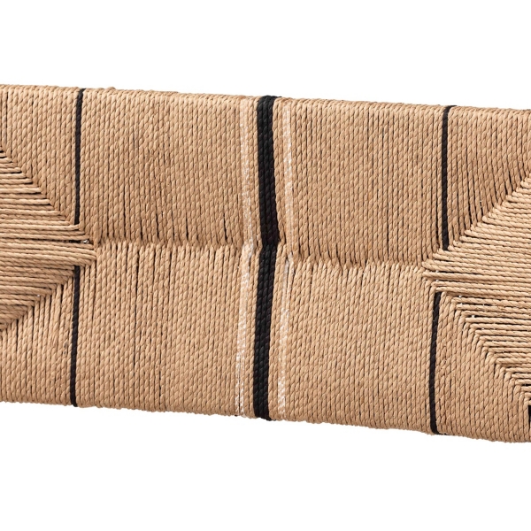 Black Wood Woven Prita Counter Stools, Set of 2