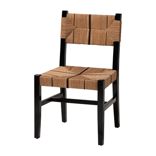 Black Wood Woven Prita Dining Chair