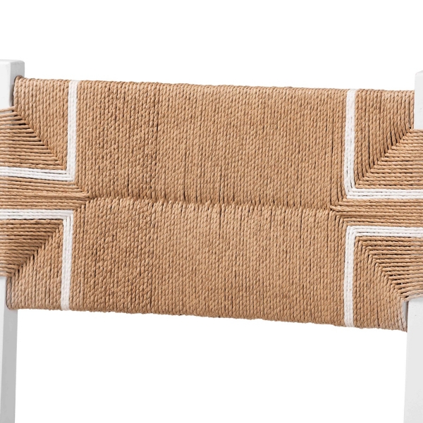 White Wood Woven Talli Bar Stools, Set of 2