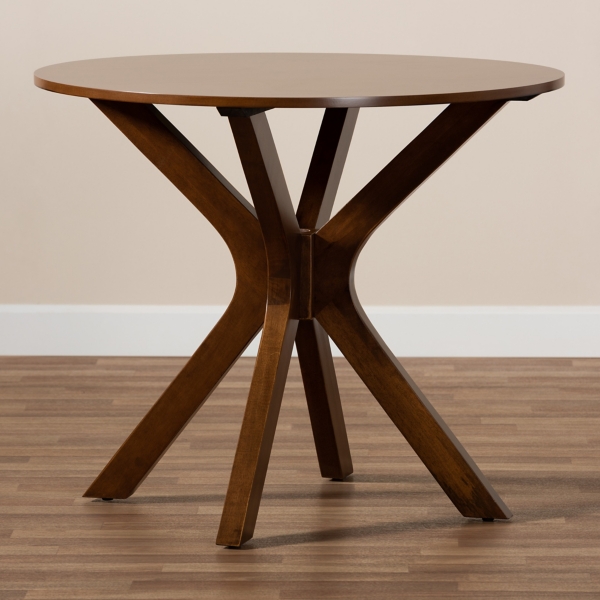 Walnut Wood Round Kenji Small Dining Table | Kirklands Home