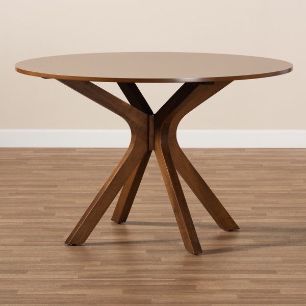Walnut Wood Round Kenji Dining Table | Kirklands Home