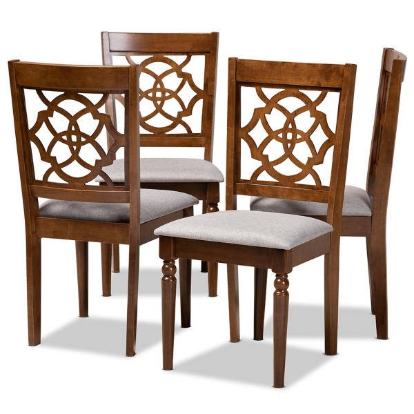 Walnut Lylah Upholstered Dining Chairs, Set of 4