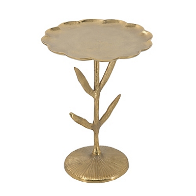 Round Gold Mirrored Foldable Accent Table