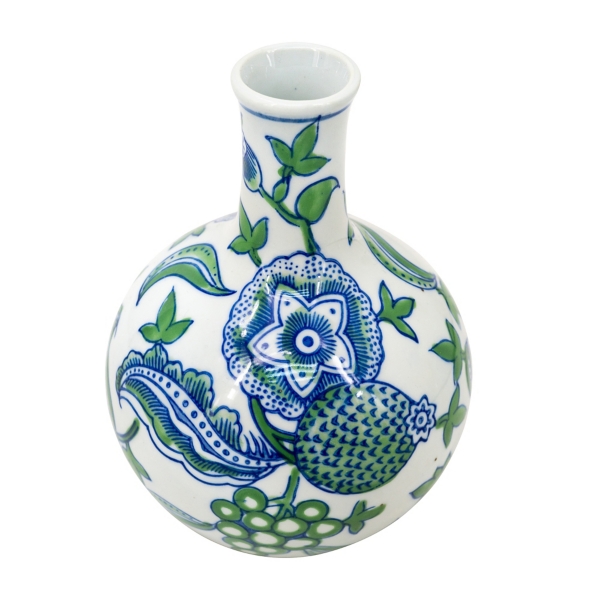 Green & Blue Botanical Porcelain Jars, Set of 3