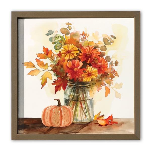 Watercolor Autumn Bouquet Framed Art Print