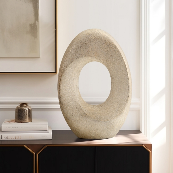 Champagne Gold Ceramic Art Deco Sculpture