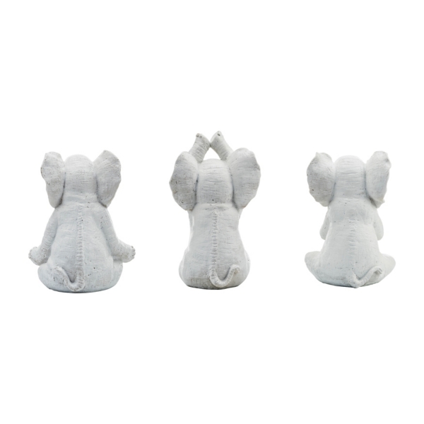 Yoga Elephant Statues, Set of 3