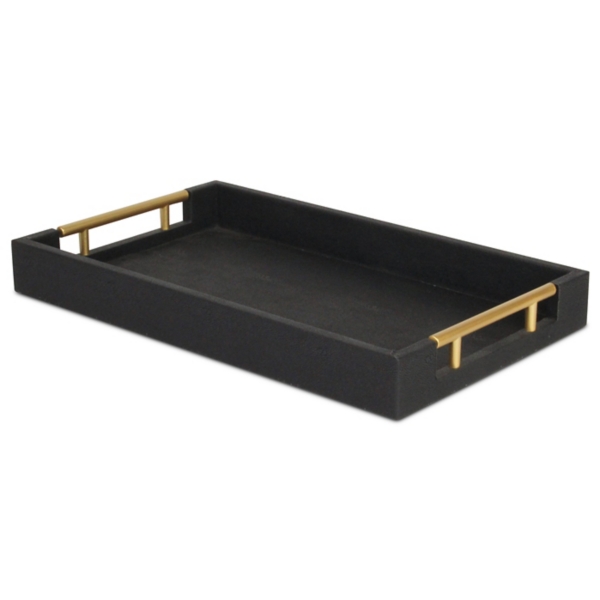 Faux Leather Black Tray