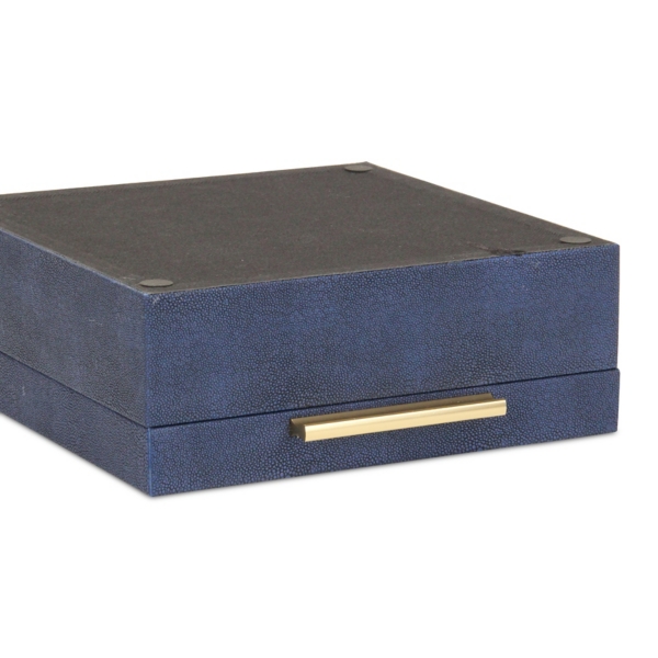 Blue Faux Shagreen 2-pc. Square Decorative Boxes