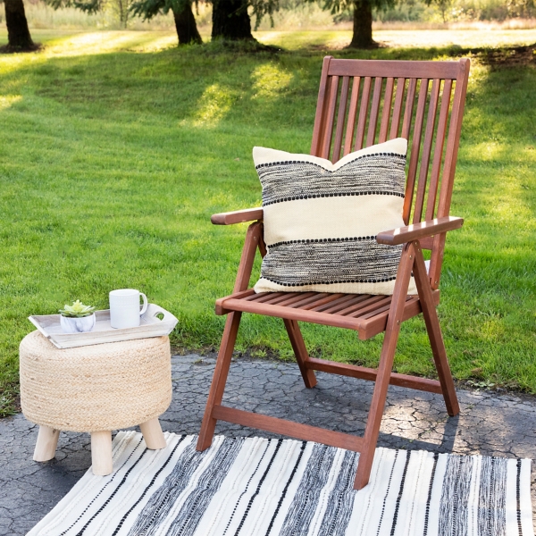 Black and Cream Textured Indoor/Outdoor Pillow