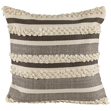 Black and Cream Textured Indoor/Outdoor Pillow