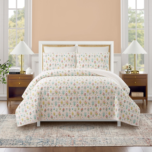 Floral Wallpaper 2-pc. Twin Quilt Set