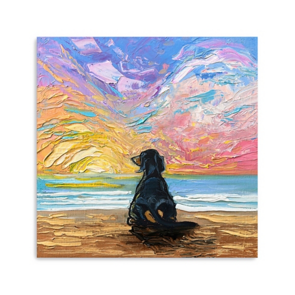 Dachshund Beach Days Canvas Art Print