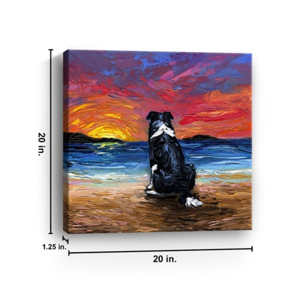 Border Collie Beach Days Canvas Art Print