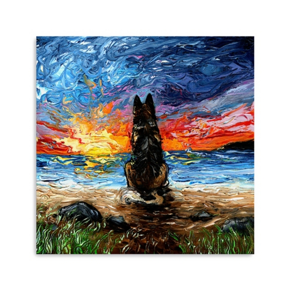 German Shepherd Beach Days Canvas Art Print