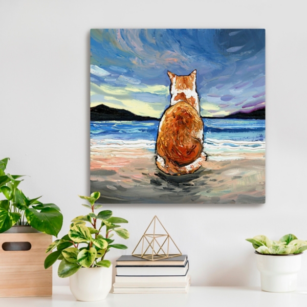 Tabby Cat Beach Days Canvas Art Print