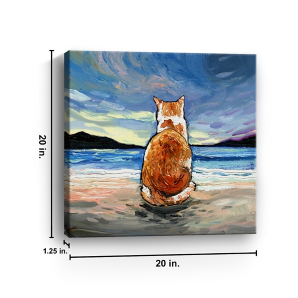 Tabby Cat Beach Days Canvas Art Print