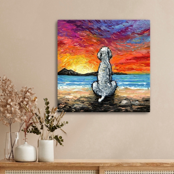 Poodle Beach Days Canvas Art Print