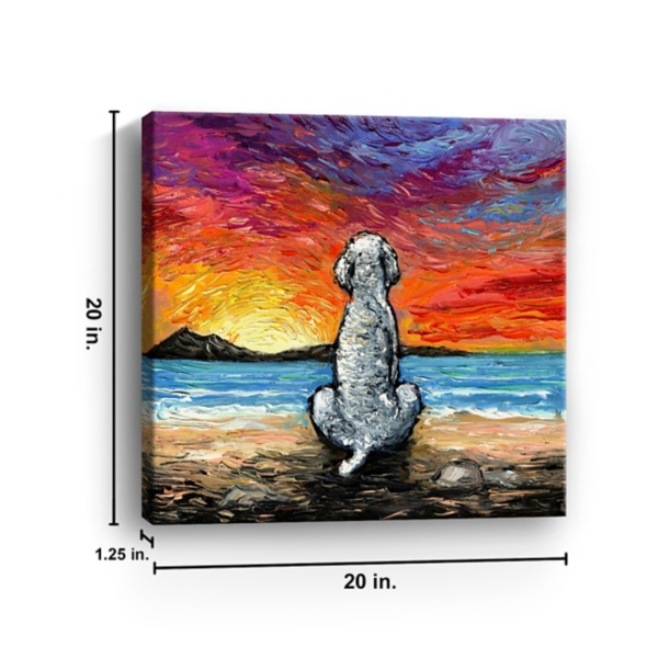 Poodle Beach Days Canvas Art Print