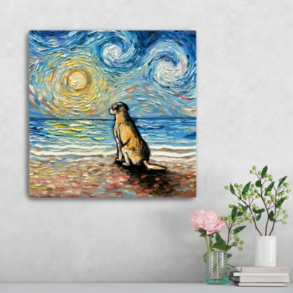 Yellow Lab Beach Days Canvas Art Print