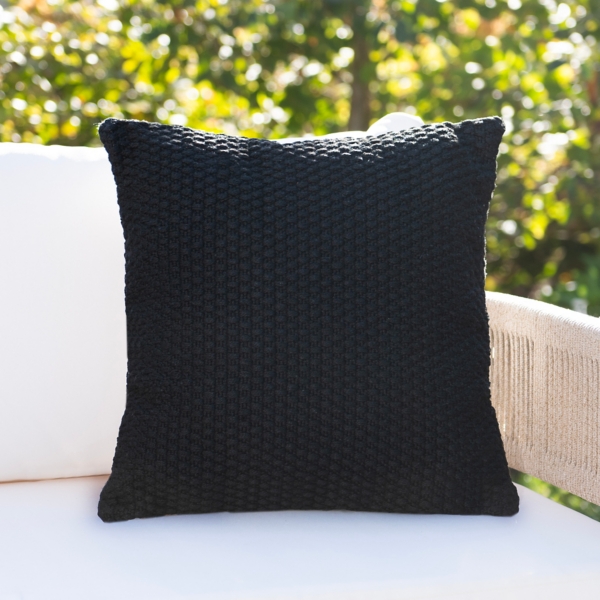 Black Woven Outdoor Accent Pillow | Kirklands Home