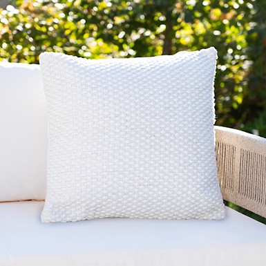 Black Woven Outdoor Accent Pillow