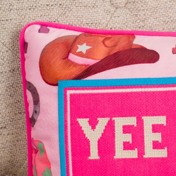 Pink Yee Haw Lumbar Pillow
