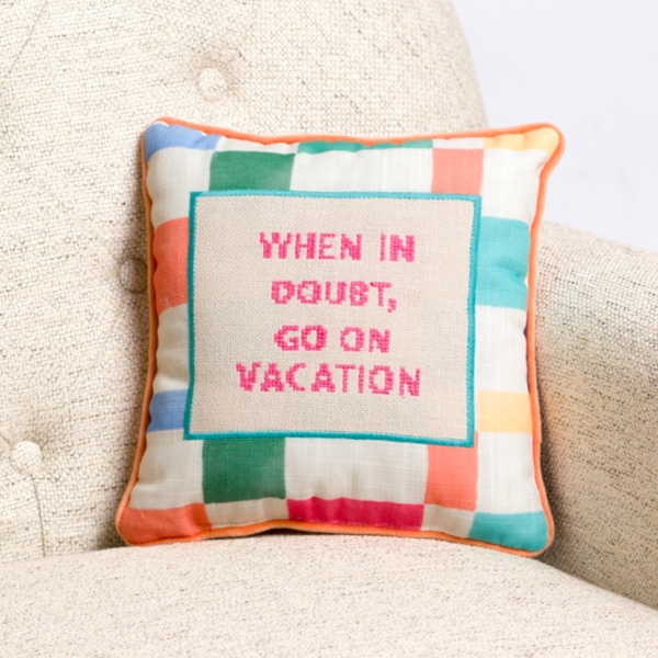 Go On Vacation Throw Pillow