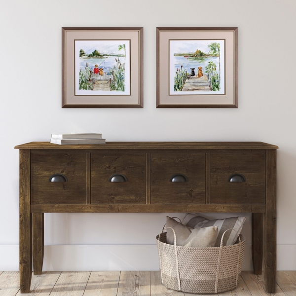 Lake Dock Framed Art Prints, Set of 2