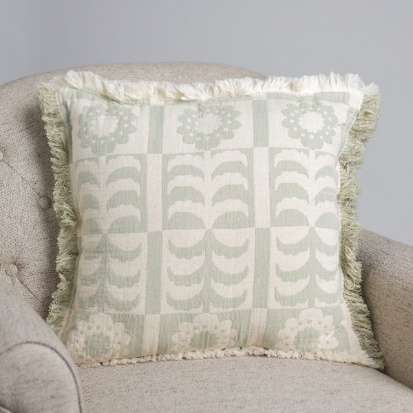 Sage Floral Sylvan Gauze Pillow
