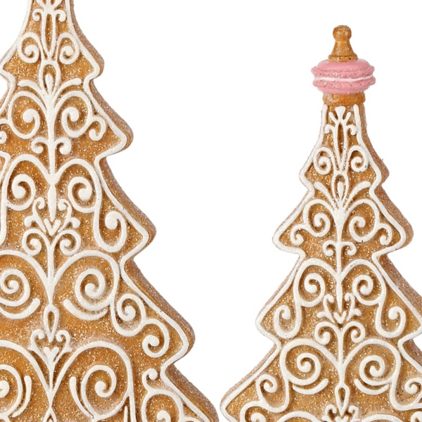 Gingerbread Tree Table Decorations, Set of 2