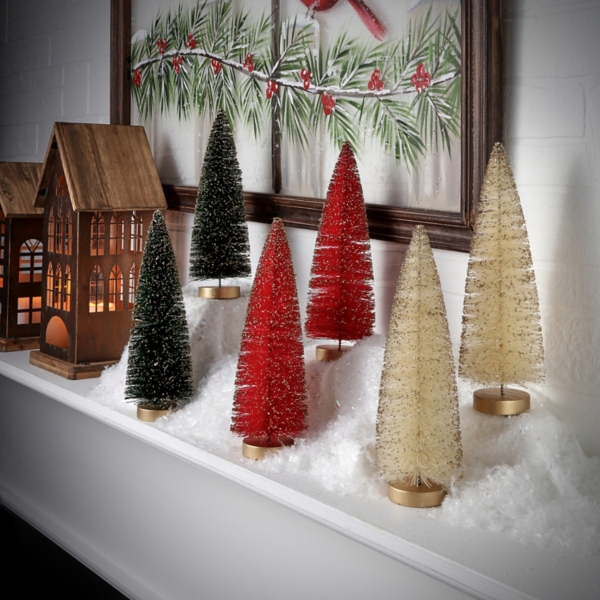 9 in. Red & Green Woodland Tree 6-pc. Set