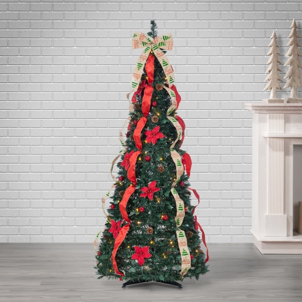 6 ft. Pre-Lit Pop-Up Pine Christmas Tree