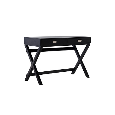 Gray 2-Drawer X-Frame Desk