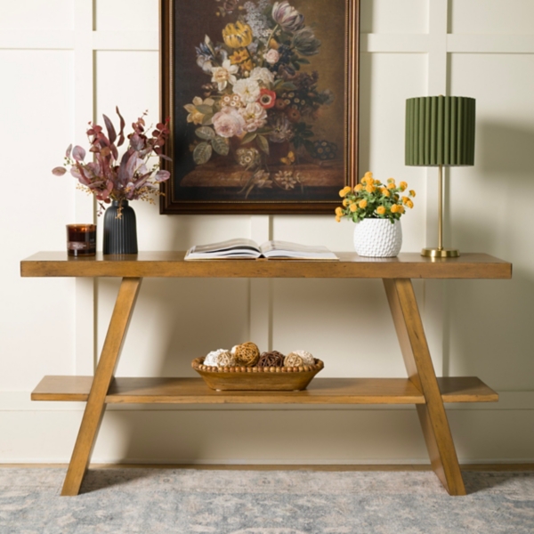 Modern Mahogany Wood Renzo Console Table | Kirklands Home
