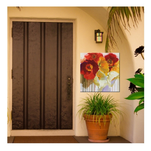 Bold Faced Flowers Outdoor Canvas Art Print
