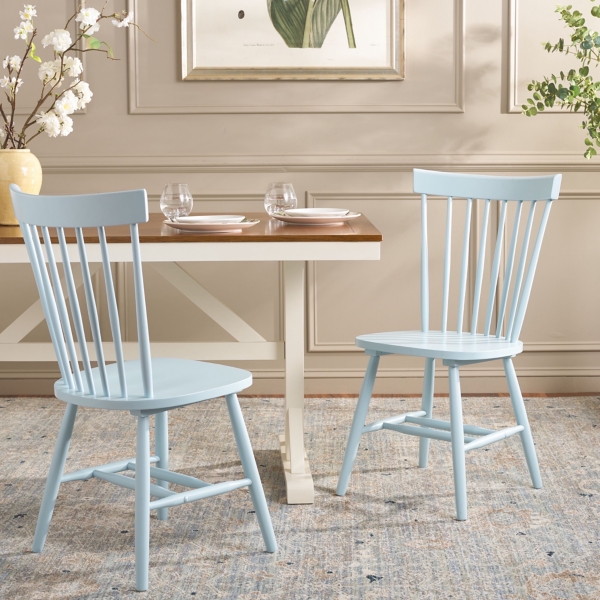 Pale Blue Parker Spindle Dining Chairs, Set of 2