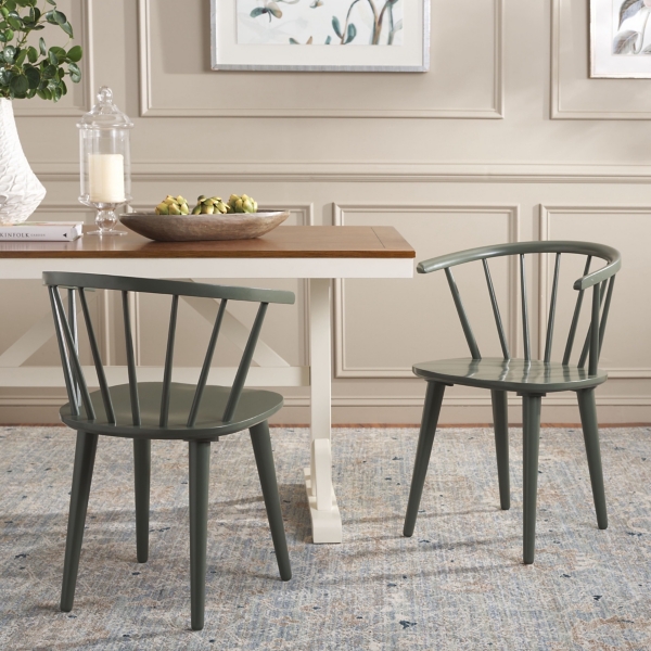 Dark Green Blanchard Dining Chairs, Set of 2