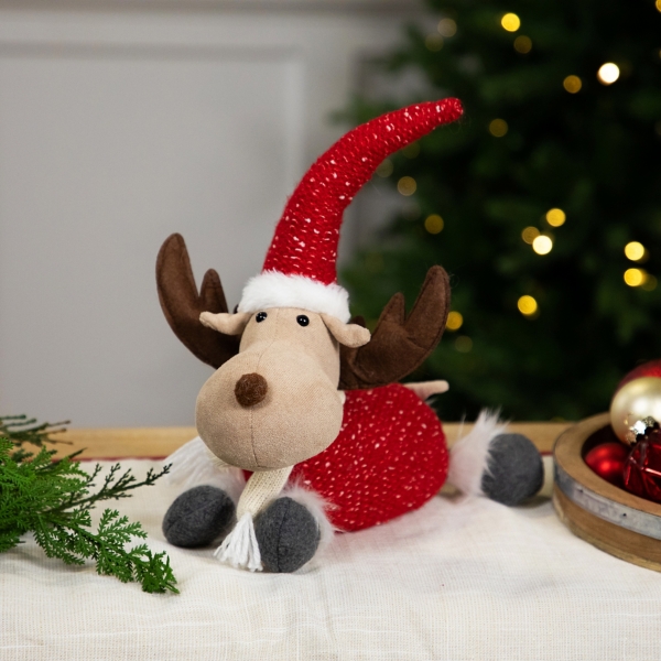 Plush Laying Moose Decoration