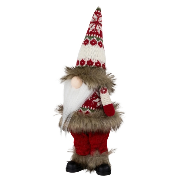 Standing Gnome with Red Knitted Christmas Outfit