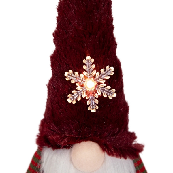 Red Gnome with LED Snowflake