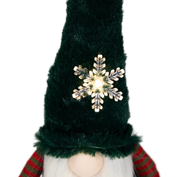 Green Gnome with LED Snowflake