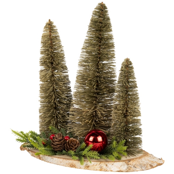 Trio of Bottle Brush Trees Christmas Decoration