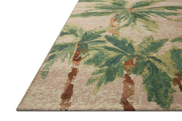 Clay and Green Palm Trees Area Rug, 5x7
